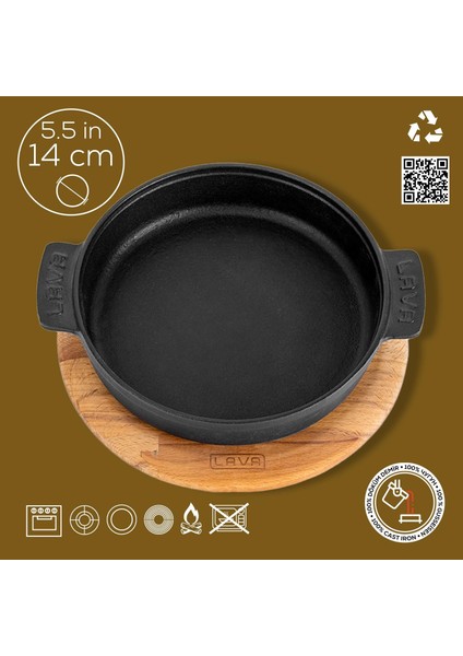 Güveç Siyah Mat Ahşap Stand 14 cm