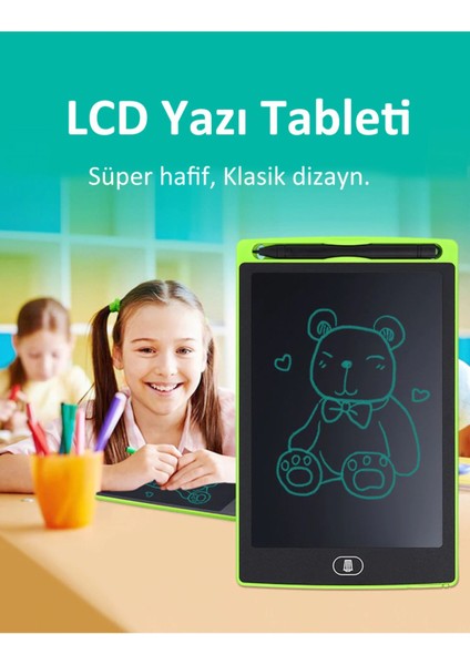 Yeni Nesil Dijital Çocuk Yazı Çizim Resim Bas Sil Yazı Tahtası Çocuk Çizim Tableti LCD 8.5 Inc fırsatları
