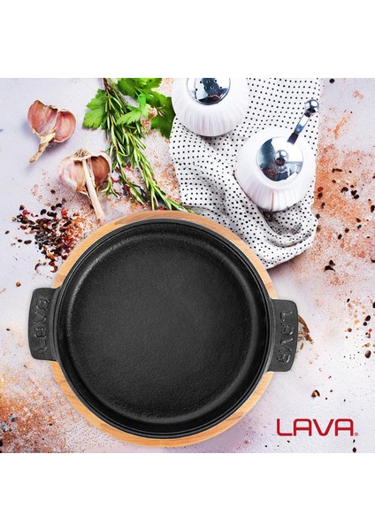 Güveç Siyah Mat Ahşap Stand 14 cm