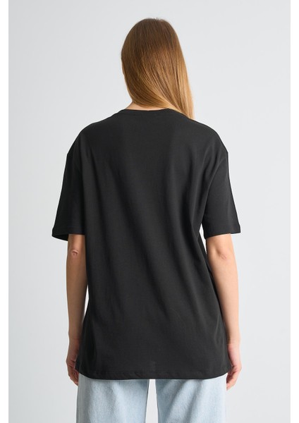 Alexandergardı Baskılı Bisiklet Yaka Kadın T-Shirt