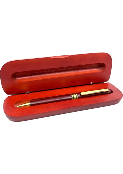 Bambu Kalem Ahşap Kutulu - Kiremit Rengi fırsatları