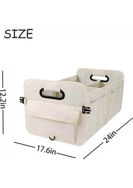Katlanabilir Bagaj Düzenleyici Organizer, 61 cm x 44,7 cm x 31 Cm, Bölmeli, Krem Rengi fiyatları