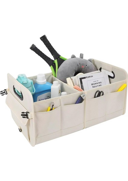 Katlanabilir Bagaj Düzenleyici Organizer, 61 cm x 44,7 cm x 31 Cm, Bölmeli, Krem Rengi modelleri