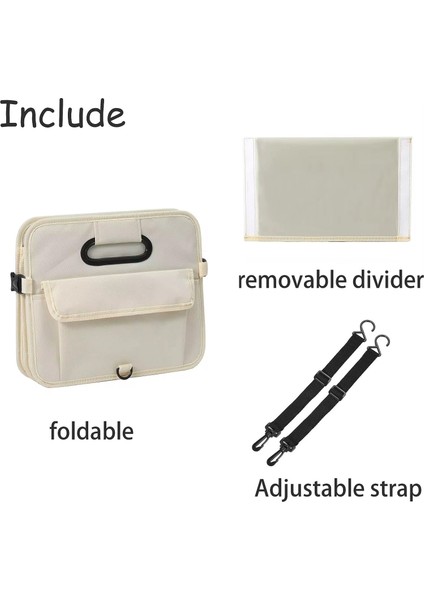 Katlanabilir Bagaj Düzenleyici Organizer, 61 cm x 44,7 cm x 31 Cm, Bölmeli, Krem Rengi fırsatları