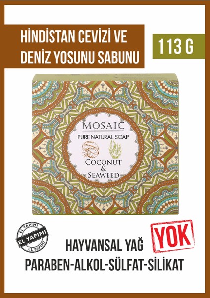 Mosaıc Hindistan Cevizi ve Deniz Yosunu Sabunu 113 gr x 6 Paket