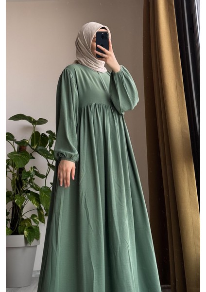 Yelekli Elbise - Mint Yeşili