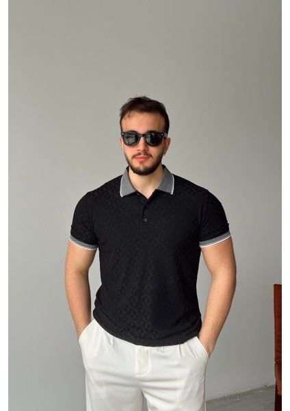 Kaga Erkek Polo Yaka Pamuk Karışımlı Desenli Kol Yaka Detaylı Regular Fit Kısa Kollu Tişört modelleri