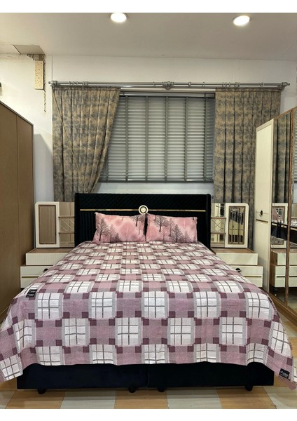 Nivemeshome Lila Desenli 160X230 Tek Pike Örtüsü Tek Kişilik