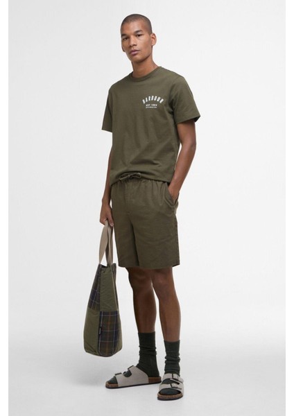 Cotton Linen Relaxed Şort SG31 Light Sage