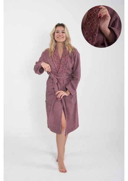 Yumuşak Mürdüm Unisex Bornoz, Rahat ve Şık Sabahlık, Pamuk, Tek Parça fiyatları