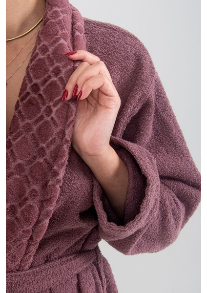 Yumuşak Mürdüm Unisex Bornoz, Rahat ve Şık Sabahlık, Pamuk, Tek Parça modelleri