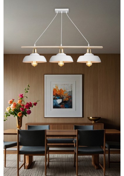 Karya Üçlü Sıralı Avize Beyaz