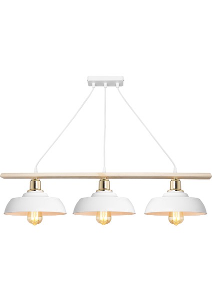 Karya Üçlü Sıralı Avize Beyaz modelleri