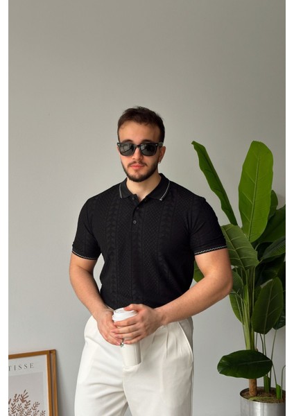 Borili Erkek Polo Yaka Pamuk Karışımlı Etnik Desenli Regular Fit Kısa Kollu Tişört modelleri