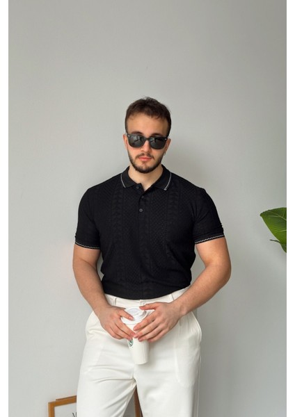 Borili Erkek Polo Yaka Pamuk Karışımlı Etnik Desenli Regular Fit Kısa Kollu Tişört indirimleri