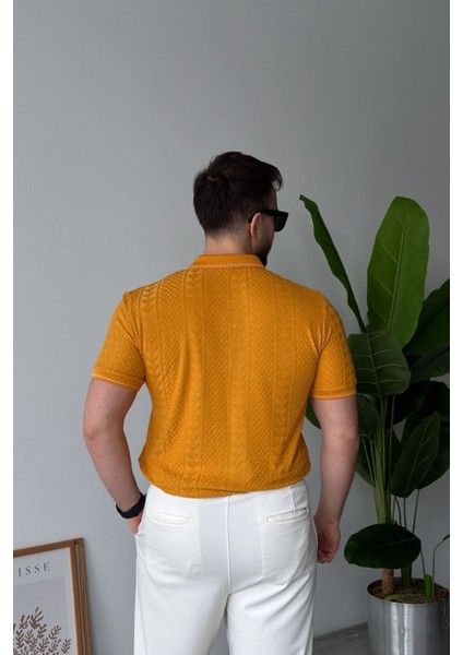 Borili Erkek Polo Yaka Pamuk Karışımlı Etnik Desenli Regular Fit Kısa Kollu Tişört modelleri