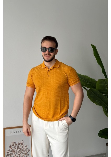 Borili Erkek Polo Yaka Pamuk Karışımlı Etnik Desenli Regular Fit Kısa Kollu Tişört indirimleri