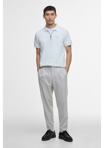 B.ıntl Chapter Jacquard Texture Polo Yaka WH32 Whisper White