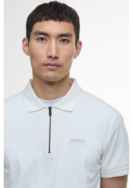 B.ıntl Chapter Jacquard Texture Polo Yaka WH32 Whisper White