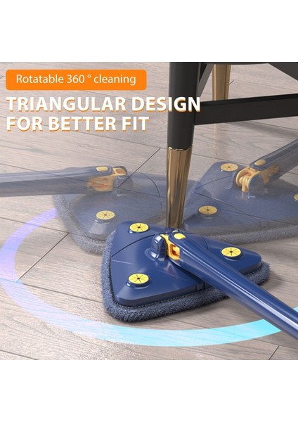 Kendinden Sıkmalı Üçgen Mop Cam Duvar Yer Silebilen Yedek Mikrofiber Bezli Paspas