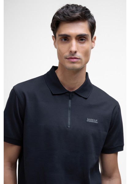 B.ıntl Chapter Jacquard Texture Polo Yaka BK11 Black
