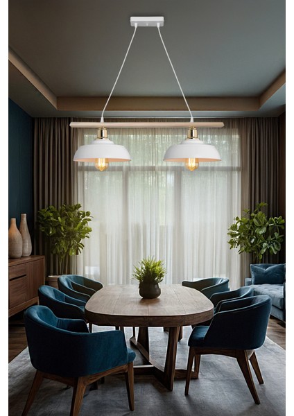 Karya Ikili Sıralı Avize Beyaz