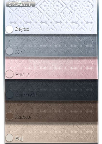 Pamuk Dokuma Banyo Paspas Seti, Banyo Halısı Lara 2 Li Set 60X100 - 60X50