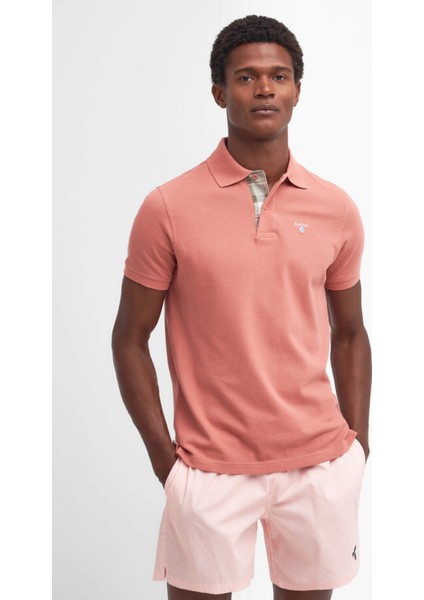 Tartan Pique Polo Yaka PI55 Pink Clay