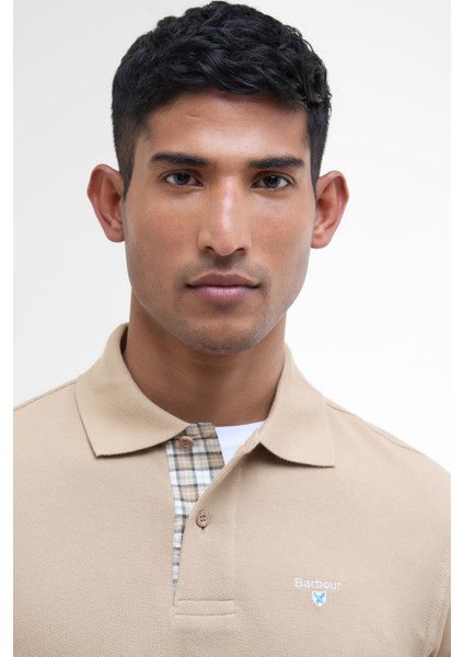 Tartan Pique Polo Yaka ST17 Washed Stone
