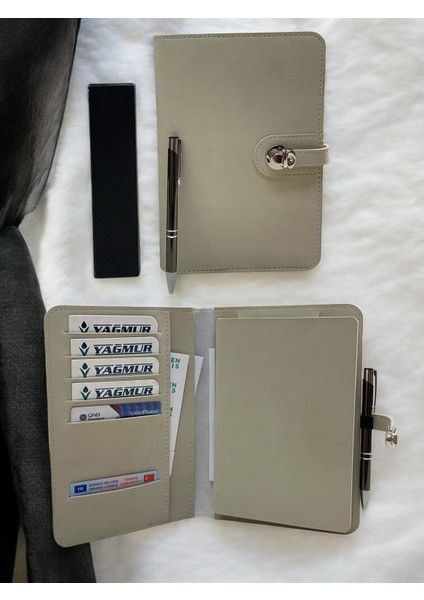 Özel Tasarım Nubuk Deri Kılıflı Defter - Tükenmez Kalem Seti Hediye