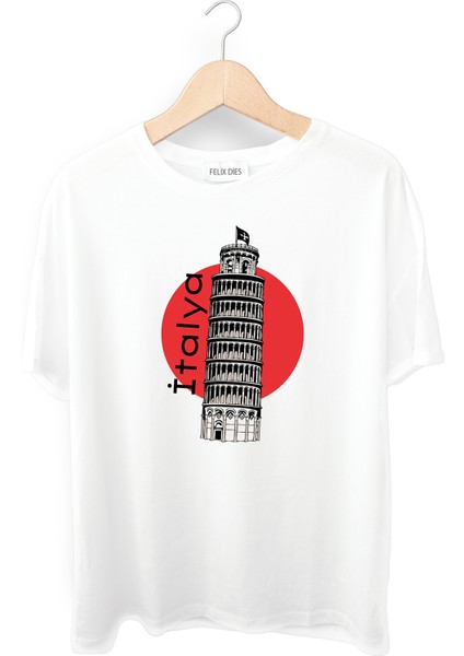 Felix Dies Beyaz Oversize Kalıp Italya Baskılı Unisex T-Shirt