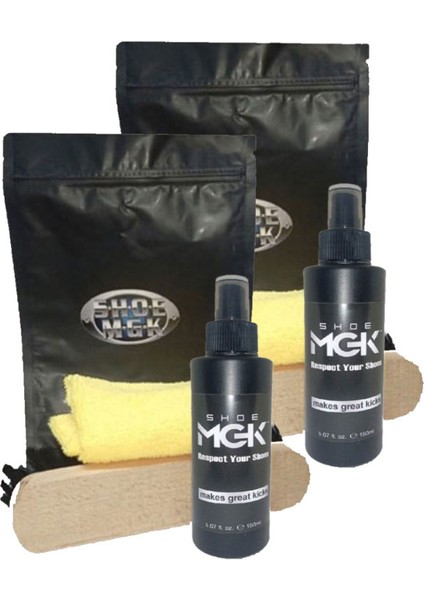 Mgk Shoe Cleaner 150 ml 2x Ayakkabı Temizleme Sprey Form + Birlikte Bez ve Fırça