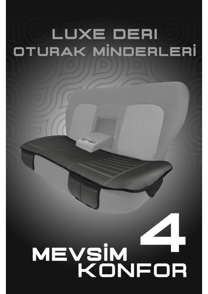 Lüxe Deri 3 Parça Oto Koltuk Minder Seti - Siyah Beyaz fiyatları