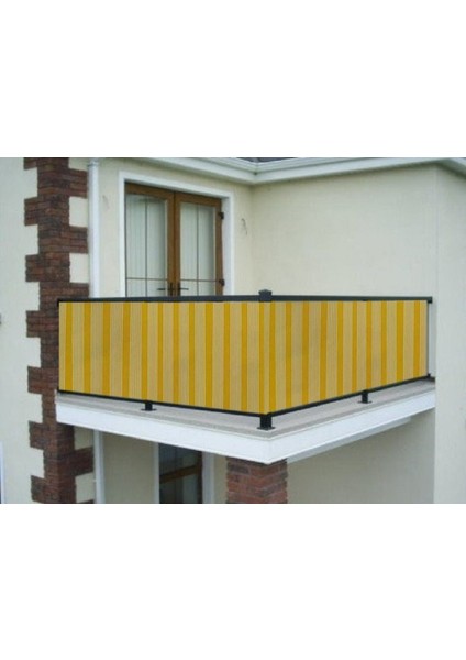 Balkon Demir Perdesi Bağcıklı Sarı Ince Çizgili 400 x 80