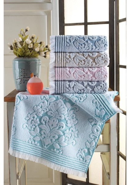 Renkli 4'lü El ve Yüz Havlu Seti, 50x90 cm, yumuşak ve kaliteli pamuklu malzeme