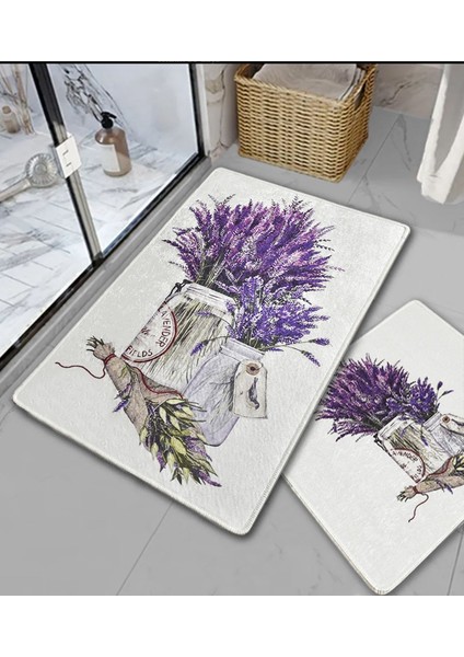 Renkli 2'li banyo paspası ve klozet takımı, yumuşak ve kaymaz, 60x100 cm