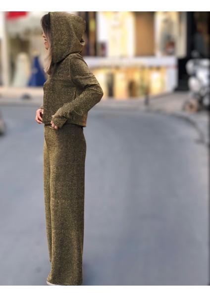 Simli Örme Pantolon