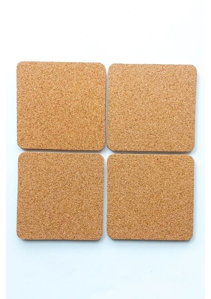 Mantar Bardak Altlığı/nihale 12CMX12CM Kalınlık 0.5 cm 4 Adet