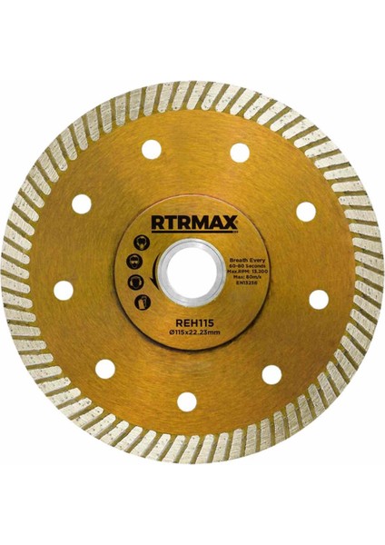 REH115 Mermer Kesici Elmas Çapaksız Turbo 115 mm
