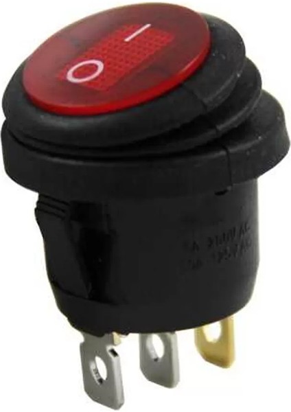 IC-131W Yuvarlak 220 Volt Işıklı Su Geçirmez On/off Anahtar (4172)