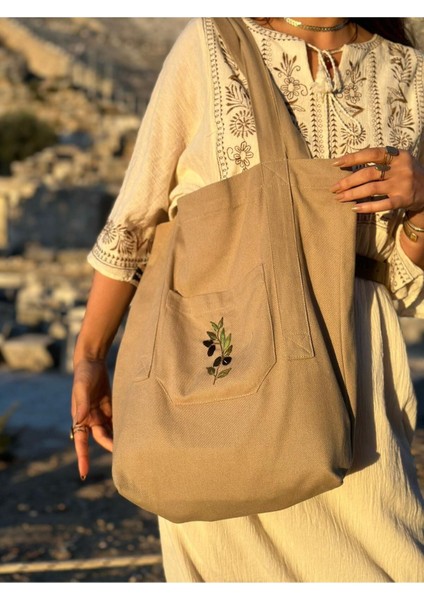Zeytin Nakışlı Gabardin Çanta indirimleri