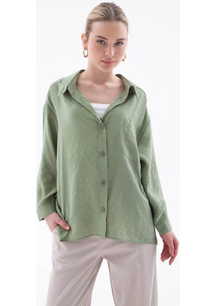 Oversize Haki Kadın Gömlek 25Y0571K1 fırsatları
