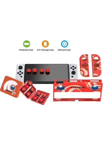 Nintendo Switch OLED Çoklu Koruma Kiti 8 In 1 Dobe TNS-1192R