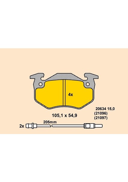 Arka Balata Fişli Renault 19 89-95 - Clio 91-98