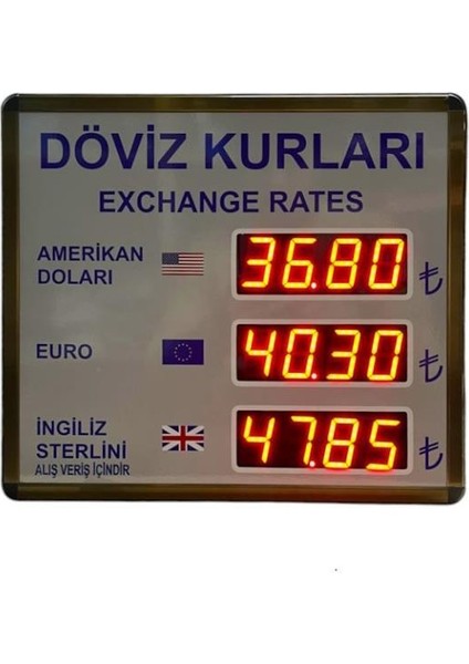 Sanec Dijital Döviz Tabelası (Kasa Ölçüsü: 40 x 40 cm )