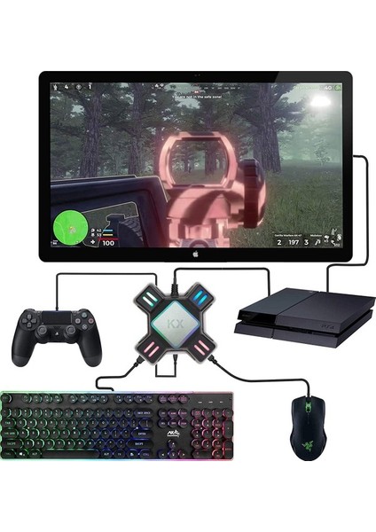 Kx Xbox Ps4 Ps3 Oyun Denetleyicisini Klavye ve Fare Çevirici