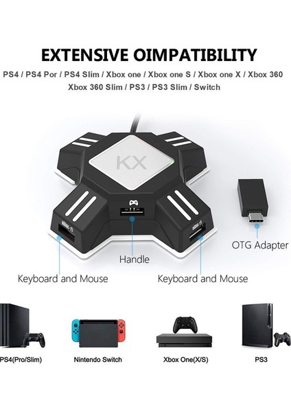 Kx Xbox Ps4 Ps3 Oyun Denetleyicisini Klavye ve Fare Çevirici fiyatları
