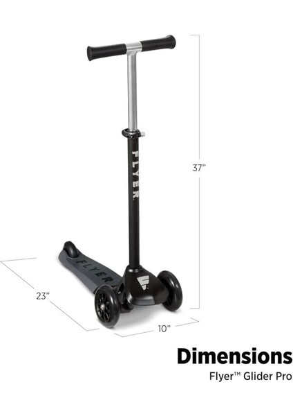 Flyer Planör Pro Çocuk Scooter Siyah