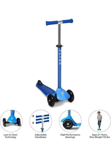 Flyer Planör Pro Çocuk Scooter Mavi