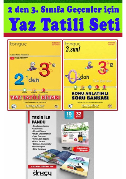 2 den 3 e Hazırlık Yaz Tatili Seti + 10 lu Hikaye Seti
